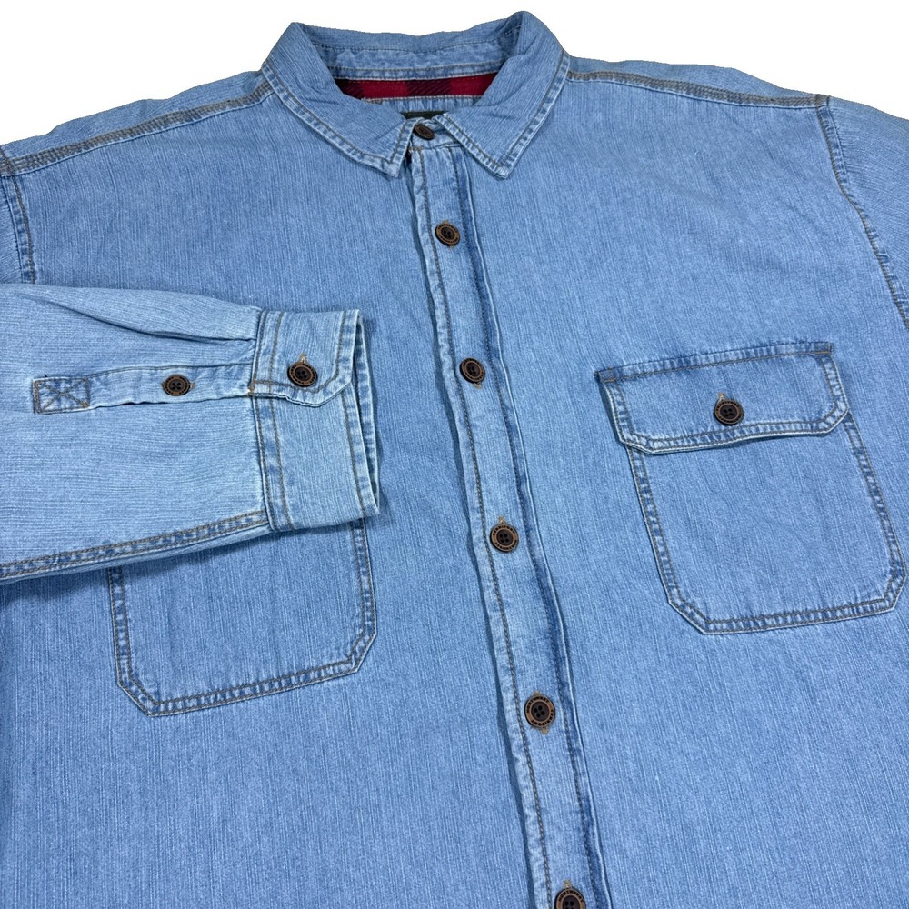Northwest Territory Shirt Jacket 2XL Blue Denim Flannel Lined Pockets Shacket